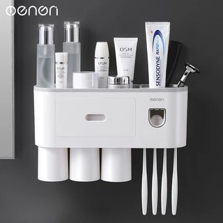 ECOCO ชุดที่เก็บแปรงสีฟันพร้อมแก้วน้ำ ติดผนัง 1-3แก้ว