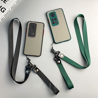 New 2022 เคส Xiaomi Redmi Note 11 4G 11s Note11 Pro 5G Thai Version Skin Feel Matte with Hand Strap + Neck Rope Lens Protection Transparent เคสโทรศัพท์ Note11Pro Cover