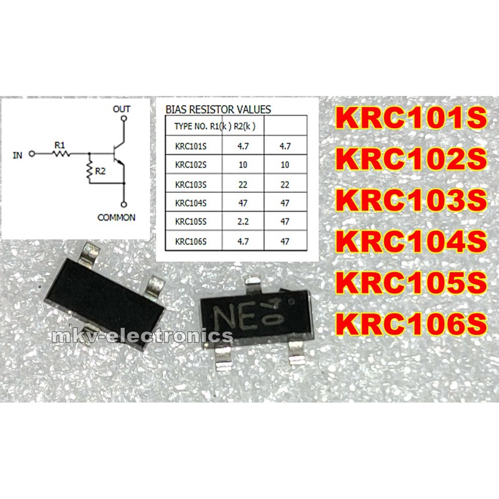 5ตัว KRC101S (NA) , KRC102S (NB) , KRC103S (NC) , KRC104S (ND) , KRC105S (NE) , KRC106S (PF)(NF) ทรา