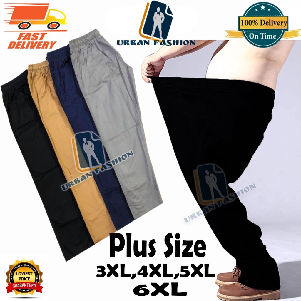 Plus Size Slack Pant Stretch Comfort Slack Pant Unisex Slack กางเกงขนาดใหญ่เอวยางยืดเหมาะสําหรับคนอ้