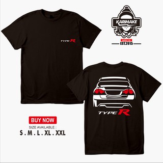 เสื้อยืด พิมพ์ลายรถยนต์ Honda Civic FD Type R REAR Karimake