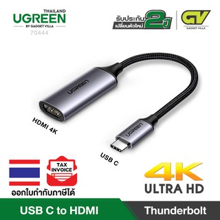 UGREEN USB C USB3.1 to HDMI แปลงสัญญาณภาพ USB Type C เป็น HDMI Adapter Aluminum Case รองรับ 4K Converter รุ่น 70444