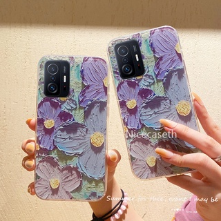 Xiaomi 11T 11T Pro 5G Mi 11 Lite 5G NE 10T Pro เคส Oil Painting Flowers Phone Case เคสโทรศัพท Airbag Shockproof Phone Protective Cover