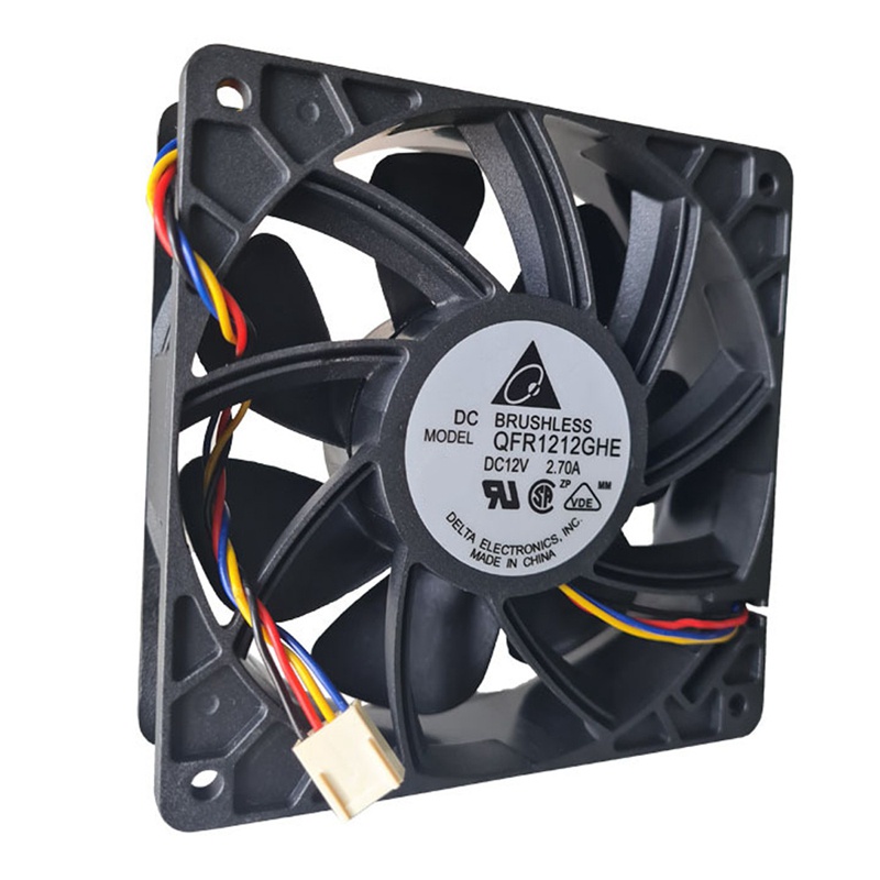 Qfr1212ghe พัดลมควบคุมความเร็ว 6000RPM PWM 120X120X38 มม. 4 สาย 12V 2.7A สําหรับ Antminer Bitmain S7 S9 S11 S15 T9 T17 L3 Miner #7