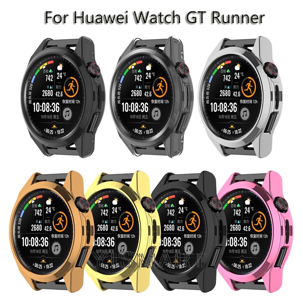เคส Tpu สําหรับ Huawei Watch GT Runner สมาร์ทวอทช์ ป้องกัน ชุบ นิ่ม กลวง ฝาครอบ กันชน ป้องกัน สําหรับ GT Runner