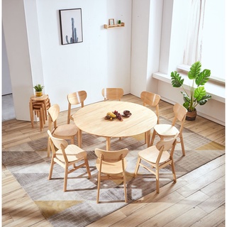 โต๊ะกินข้าว โต๊ะอาหาร Evergreen-Furniture Dining Table T-135-R (ราคานี้เฉพาะโต๊ะ) ทำจากไม้ยางพารามี 2 สีให้เลือก