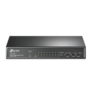 เน็ตเวิร์คสวิตช์ TP-Link TL-SF1009P 9-Port 10/100Mbps Desktop Switch with 8-Port PoE+ สวิตซ์ PoE เคสโลหะ สวิตช์แลน