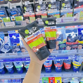 GARNIER MEN ACNOFIGHT 12 IN 1 SCRUB IN FOAM.การ์นิเย่ เมน แอคโนไฟท์ สครับ อิน โฟม (มีให้เลือก 2 ปริมาณ)