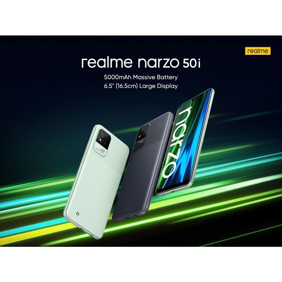 Realme Narzo 50i(4+64GB) จอ6.5" แบต5000 ประกันศูนย์ แถมซิมเติมเงิน