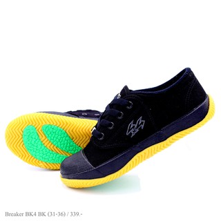 รองเท้าผ้าใบนักเรียน Breaker ฟุตซอล BK4P ไซส์ 31-36 สีดำ