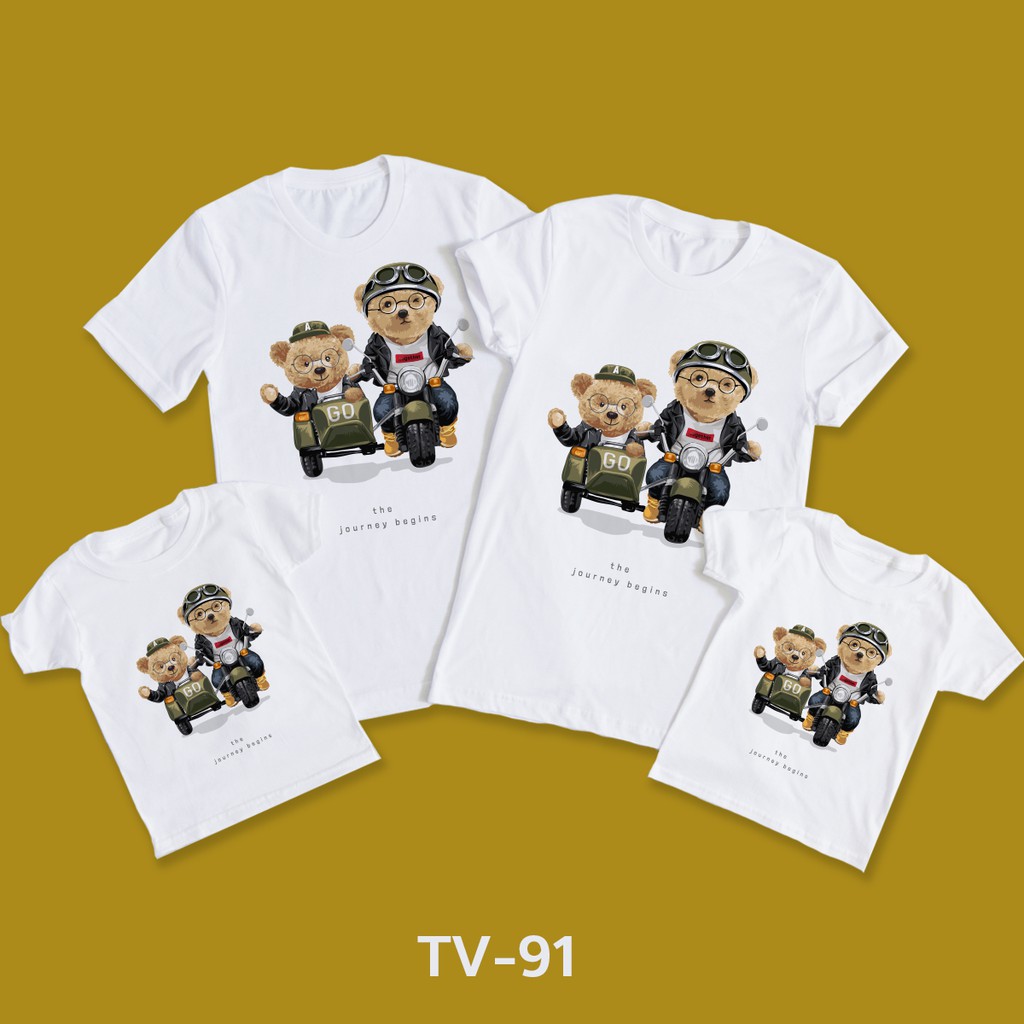 [ เสื้อยืดลายพีหมี ] EP.3 เสื้อครอบครัว ใส่เป็นทีม ครบแก๊งค์ มีหลายไซด์ (ผ้า TC)