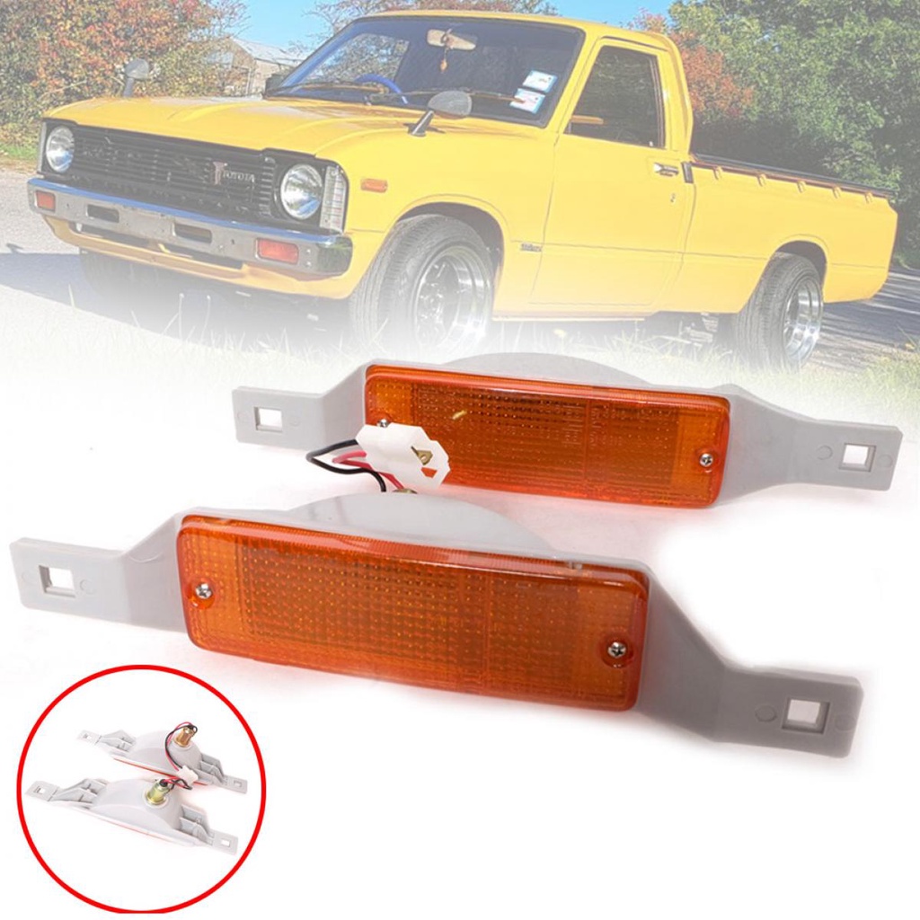 ไฟหรี่ชน ไฟกันชน ตัว ม้ากระโดด 2 สาย TOYOTA ไฮลักซ์ RN40 LN40 ไฟเลี้ยวกันชน โตโยต้า HILUX ปี 1981 - 1983 สีส้ม ขอบเทา