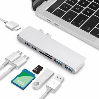 แท่นวาง Macbook หัวเดียว type-c หัวคู่ type-c USB3.0 HDMI TFSD การ์ดรีดเดอร์ เมาส์ คีย์บอร์ด ตัวแปลงดิสก์ U #9