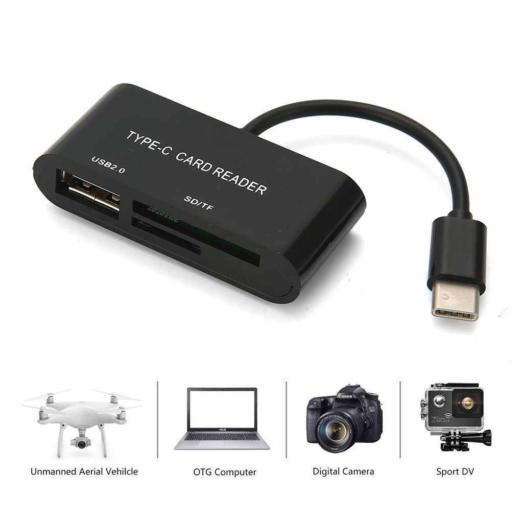 สาย แปลง Type C usb 3.1 USB-C OTG with hcard reader sd tf card