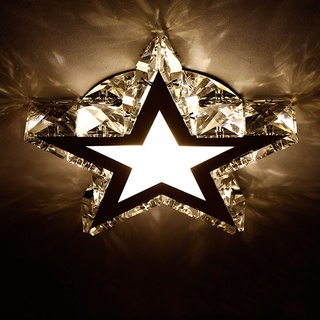 Ceiling Light Five‑Pointed Star‑shaped Stainless Steel Lamp White Color for Bookcase Bathroom Porch Corridor Kitchen