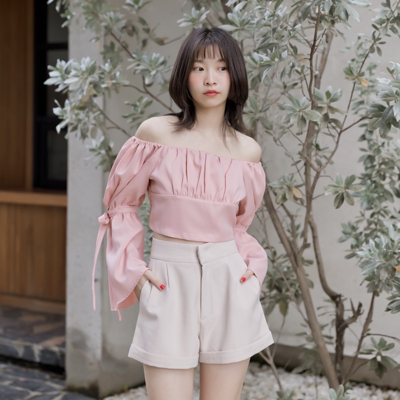 Cronie.official Flora crop ครอปแขนยาว แขนผูกโบว์ - cronie.official ...