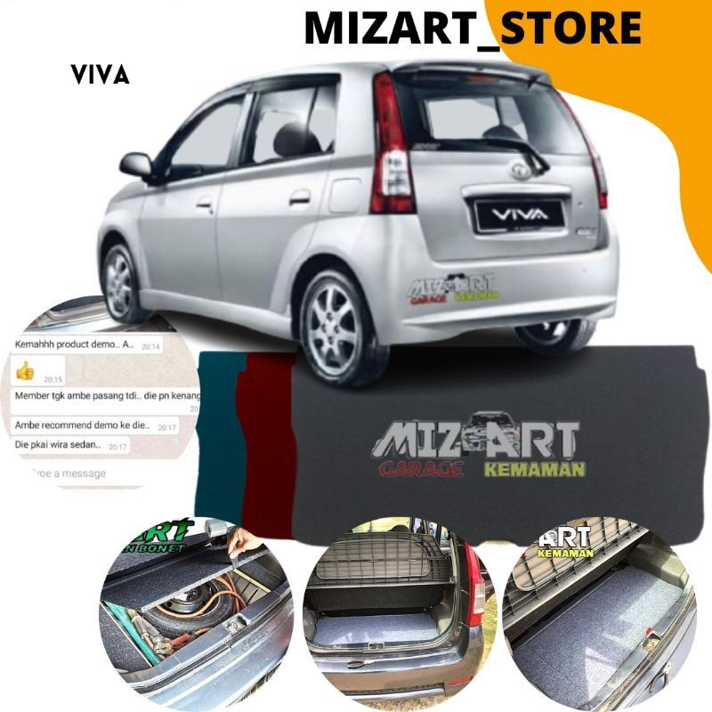 (ADA PINTU) PAPAN BONNET KERETA PERODUA VIVA PLYWOOD TEBAL 12MM KALIS AIR /ALAS BONNET BOARD กันน้ํา