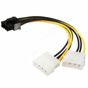 SALE Dual Molex 4pin IDE to 8 Pin/6 6Pin VGA การ์จอ #คำค้นหาเพิ่มเติม คีย์บอร์ดเกมมิ่ง Keybord EGA RGB USB เข้าสายตัวเมีย DisplayPort