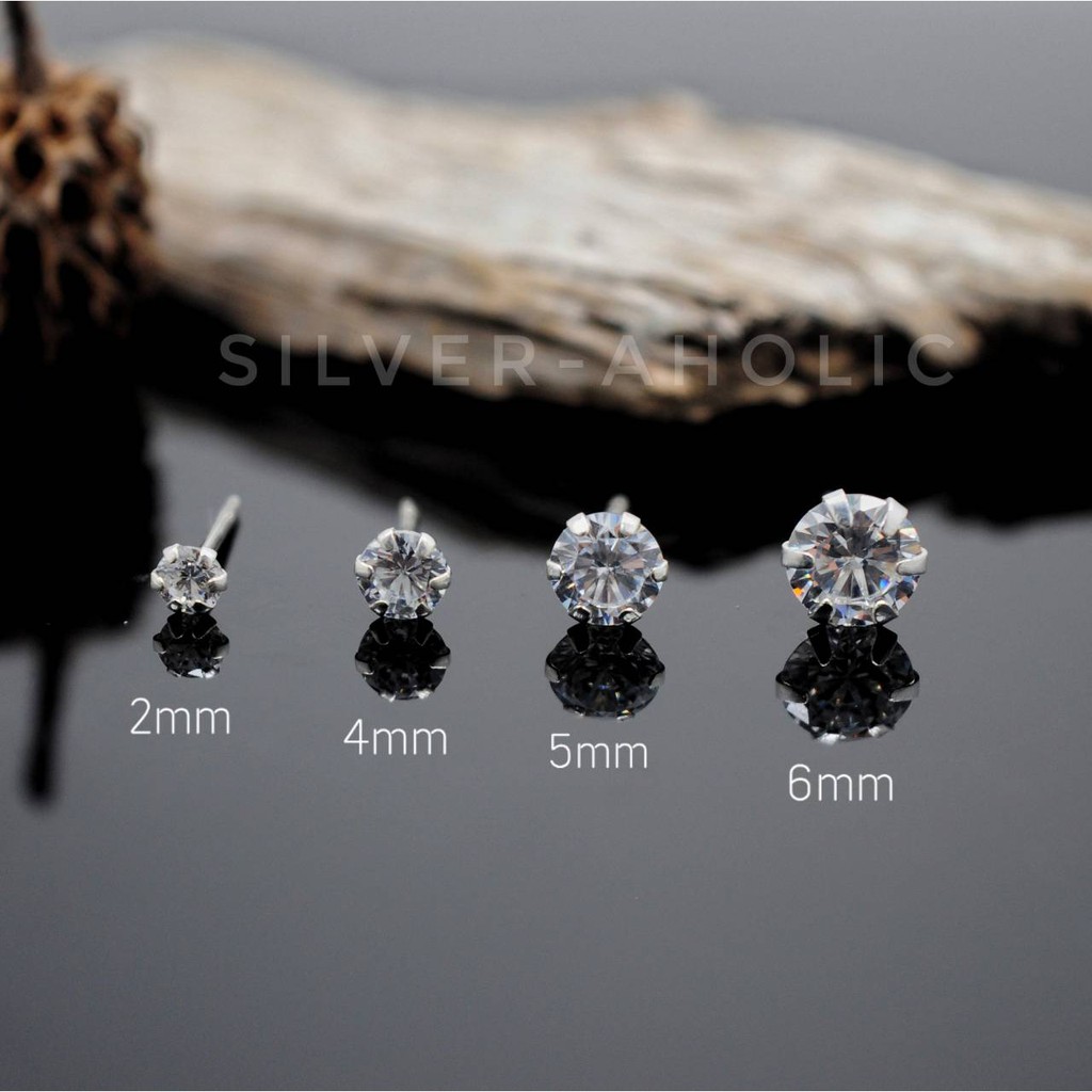 Silver-Aholic ต่างหูเงินแท้ เพชรCZ