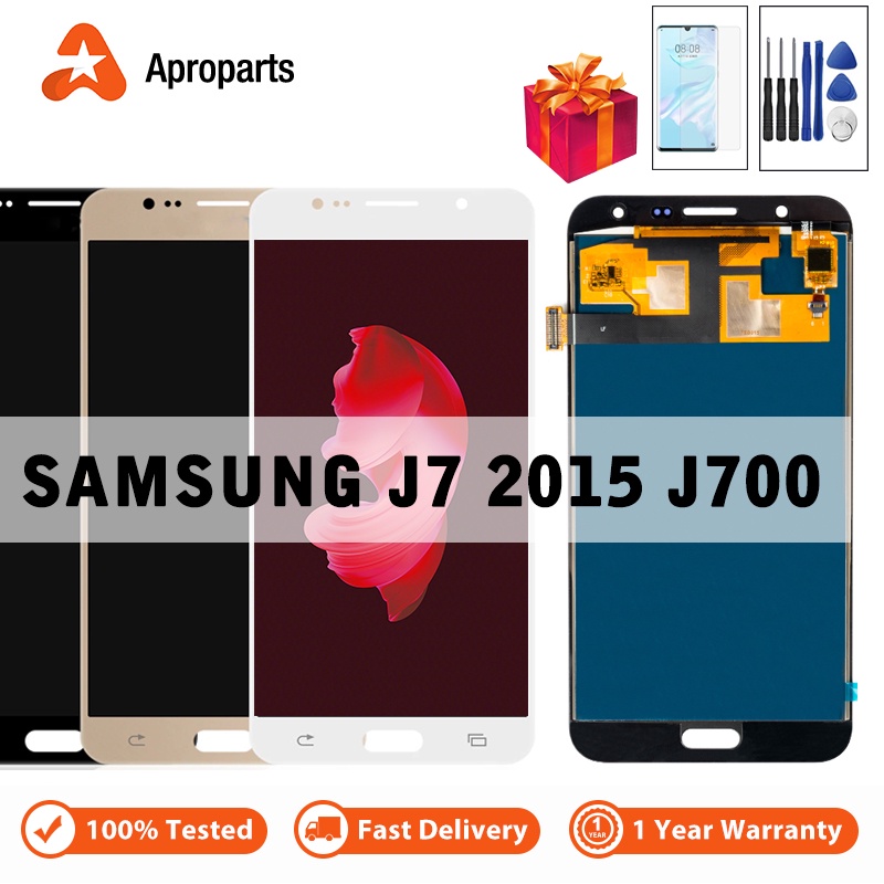 Aaa+++ หน้าจอแสดงผล LCD คุณภาพสูง พร้อมแผงหน้าจอสัมผัส แบบเปลี่ยน สําหรับ Samsung Galaxy J7 2015 J700 J700F J700M J700H DS