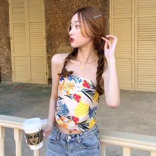 Akaqi✨ 2021 ใหม่แฟชั่นเสื้อชีฟองพิมพ์ย้อนยุคพร้อมแจ็คเก็ตด้านนอกและแจ็คเก็ตด้านใน, สายรัดหน้าอก, ฐานด้านหลังที่สวยงาม