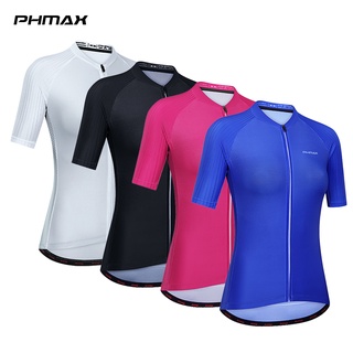 Phmax เสื้อกีฬาแขนสั้น ผ้าโพลีเอสเตอร์ สีขาว สีดํา สีแดง สําหรับผู้หญิง