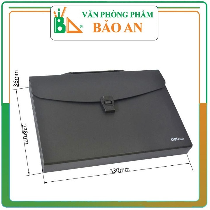 Deli 5557 กระเป๋าเอกสาร 12 ช่อง - Deli 5557 Glossy Book Handle กระเป๋าเอกสาร - สีสุ่ม - Gia Nguyeen