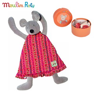 Moulin Roty ผ้าเน่า ผ้ากัดผ่อนคลาย ผ้าติดตัวเด็ก ผ้าออร์แกนิค ผ้าดูดู DouDou La Grande Famille หนู Nini MR-632337