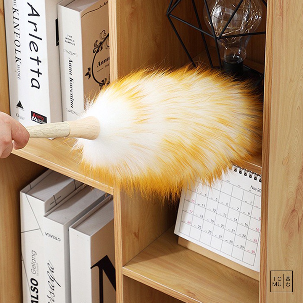 [พร้อมส่ง] Tomuhouse ไม้ปัดฝุ่นขนแกะ ขนนุ่ม ขนฟู ไม่ทำให้เกิดรอยขนแมว ไม้ปัดฝุ่นขนาดใหญ่ ปัดฝุ่นในรถ ทำความสะอาดบ้าน