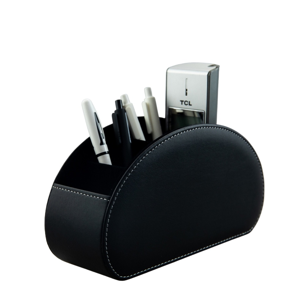 ที่วางรีโมทคอนโทรลทีวีพร้อมช่องแบ่ง 5 ช่องที่มีประโยชน์ Multi-function Storage Organizer หนัง PU ระยะไกล
