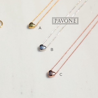 Pavone Jewelry สร้อยคอเงินแท้ จี้หัวใจ❤️ เลือกชุบทอง18k / ชุบทองคำขาว/ ชุบโรสโกลด์ (NLC0014)