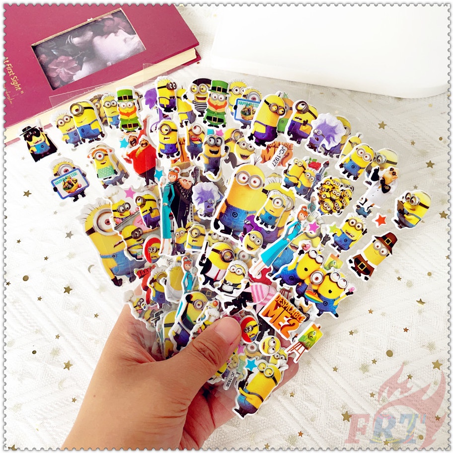 ▶ 5Sheets M.i.n.i.o.n.s Q-1 DIY Rewards Sticker ◀ 3D Puffy Bubble Stickers Waterpoof Toys PVC Stickers