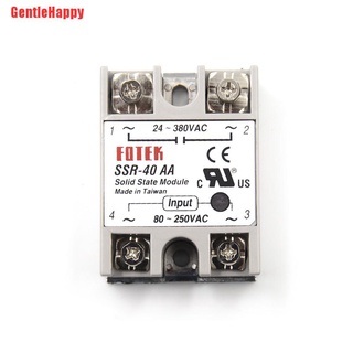 Gentlehappy โซลิดสเตตรีเลย์ SSR-40AA-H 40A 80-250V AC TO 90-480V AC SSR