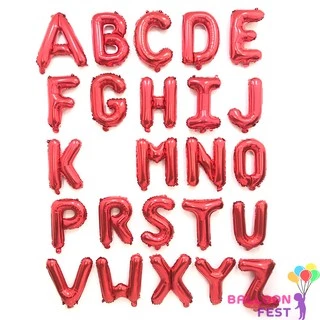 ขายส่งBalloon Fest ลูกโป่งตัวอักษร อังกฤษ "A-Z" (สามารถเลือกได้) ขนาด 16นิ้ว สีแดง (Red)