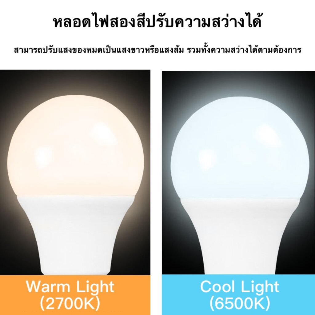 Ewelink 5.5W Led Bulb หลอดไฟแสงขาวส้ม เปิดปิดผ่านแอป  ปรับแสงและปรับความสว่างได้ รองรับ Google Home และ Amazon Alexa - Rpnmmu2Rgp  - Thaipick