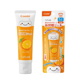 Combi Teteo คอมบิเจลยาสีฟันสำหรับเด็กน้อย 6 เดือนขึ้นไป (รสส้ม)