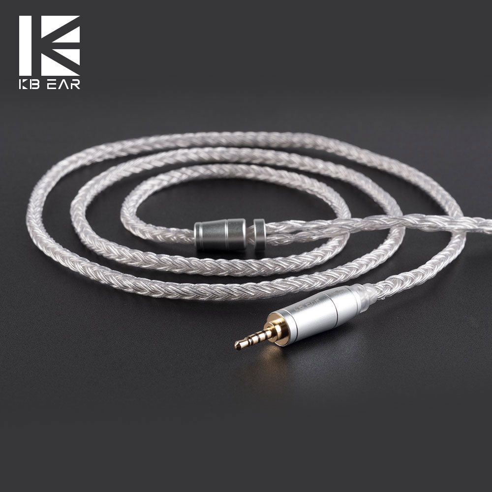 KBEAR 16 Core Upgraded Silver Plated Balanced Cable 2.5/3.5/4.4MM With MMCX/2pin/QDC Connector For KZ ZS10 Pro ZSN PRO