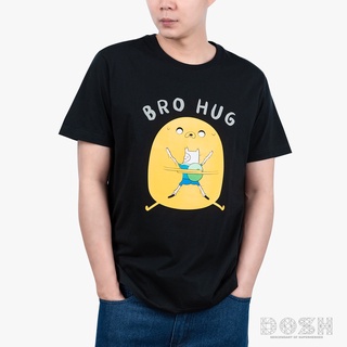 DOSH:MENS T-SHIRTSเสื้อยืดคอกลม แขนสั้น สีดำผู้ชายและผู้หญิง ลิขสิทธิ์พิมพ์ลายADVENTURE TIME รุ่นDATMT5012-BL