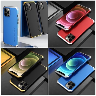 Shockproof Armor Aluminum Metal Case Compatible For iPhone 11 12 Pro MAX X XS XR 6 6S 7 8 Plus Color Bumper Matte Plastic Back Cover Camera Protective Phone Cover For iphone SE 2