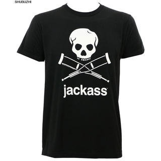 เสื้อยืดผ้าฝ้าย ของแท้ JACKASS มาใหม่ เสื้อยืดลําลอง แขนสั้น เข้ารูป ลายโลโก้หัวกะโหลก สําหรับผู้ชาย ไซซ์ S M L XL 2XL 3