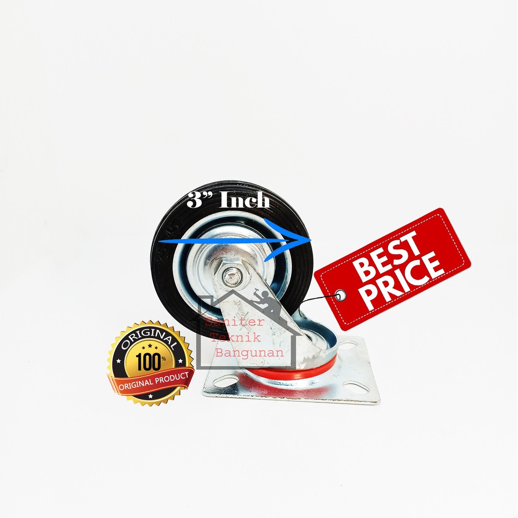 3" INCH RUBBER TROLLEY WHEELS ON - TROLLEY DISPLAY WHEELS - TABLE WHEELS