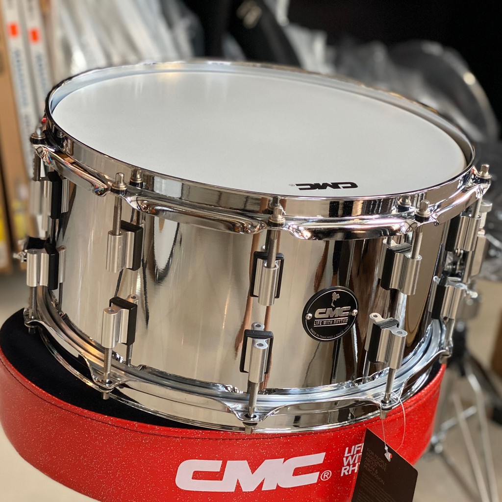 [โค้ดลด1000-🔥] กลองสแนร์ CMC สีโครเมียม สแนร์ รุุ่นลิมิเต็ด สีพิเศษ แถมฟรี ประแจกลอง ไม้กลอง