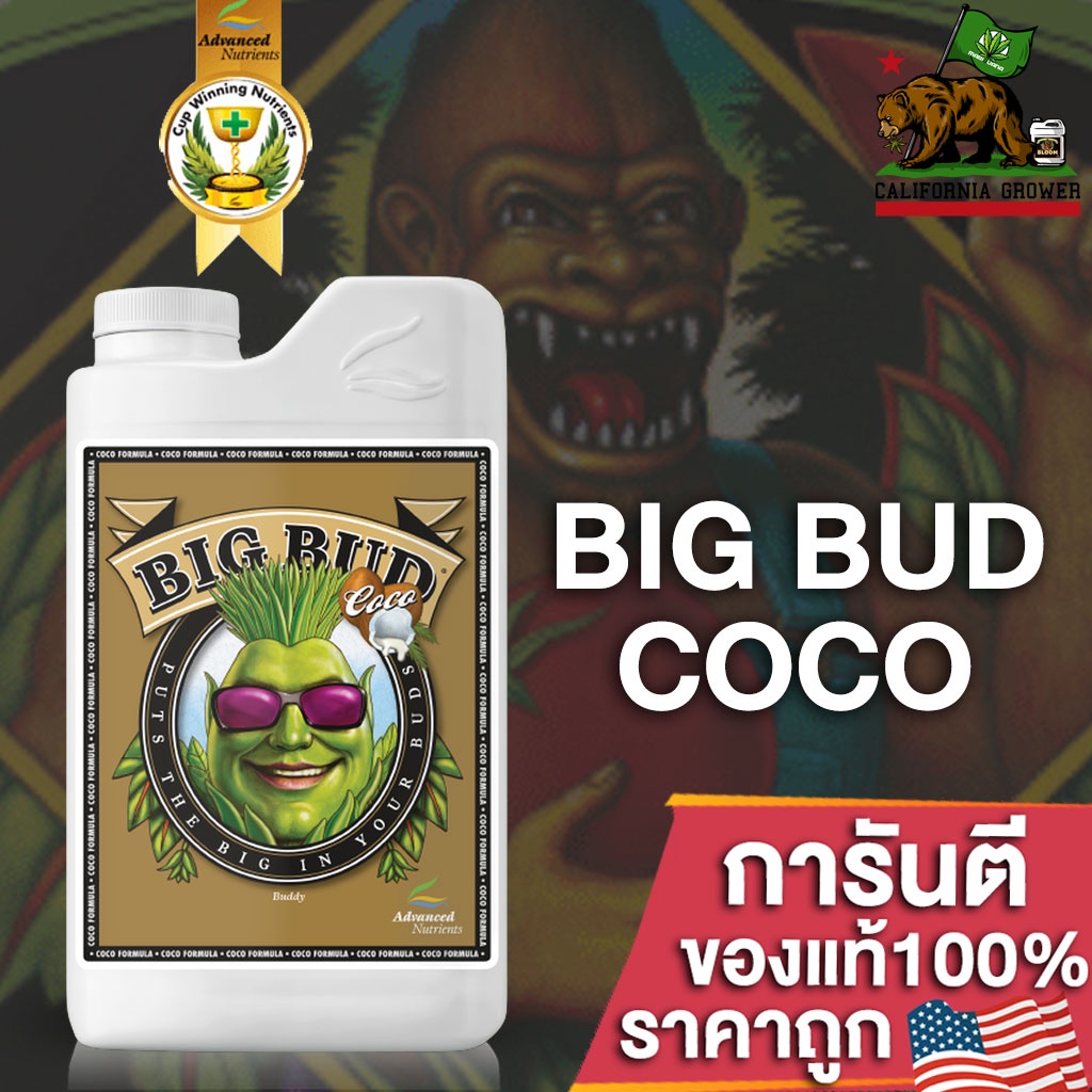 Big Bud COCO ปุ๋ยAdvanced Nutrients ปุ๋ยเร่งดอกใหญ่ เพิ่มน้ำหนักดอกและผลผลิต ขนาด 50/100/250ml ปุ๋ยนอกของแท้100% ปุ๋ยUSA