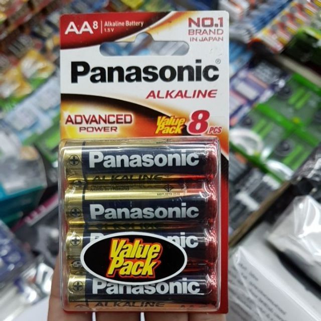 ถ่าน Panasonic Alkaline Size AA 1.5V แพค 8ก้อน รุ่น LR6T/8B หรือ แพค6ก้อน ของใหม่ ของแท้บริษัท