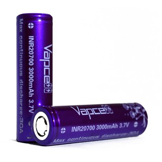 ถ่านชาร์จ Vapcell INR 20700 3000mAh 30A สีม่วง แพค 2 ก้อน พร้อมกระเป๋า ของแท้