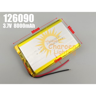 (สต๊อกในไทย) Li-ion Battery Rechargeable 126090 3.7V 8000mAh Power Bank Battery  แบตเตอรี่ลิเธียม ถ่านชาร์จ กล้องหน้า แท