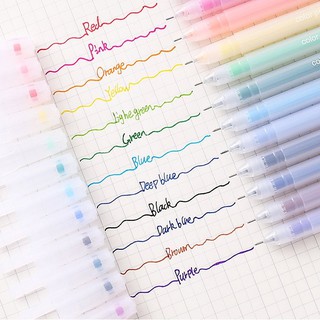 (พร้อมส่ง ร้านค้าไทย) ปากกาเจล 12 สี ขนาด 0.5 mm