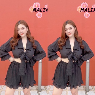 MA002 ชุดเซตสาวอวบงาน2ชิ้น เสื้อ+กางเกง ผ้ายับผ้าดีมากๆ น่ารักสไตล์ใส่ไปคาเฟ่ น่ารักค่ะเหมาะกับใส่เที่ยวทะเล ชิลๆ สบายๆ