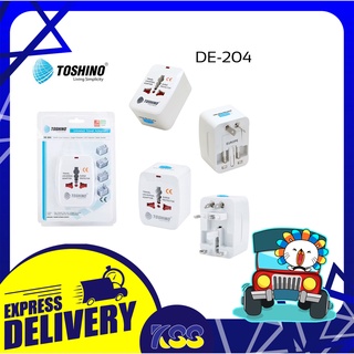 ปลั๊กไฟ TOSHINO ปลั๊กแปลงขาทั่วโลก 4 IN 1 Universal Travel Adaptor รุ่น DE-204 ​ของแท้ 100%