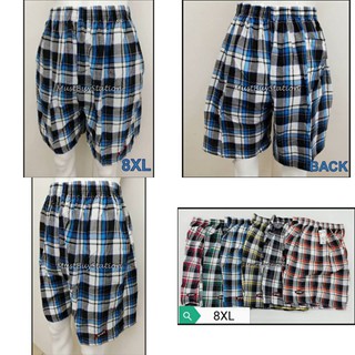 Plus Size 8XL ~ 10XL Men Plaid 3/4 Short Pants Seluar Pendek